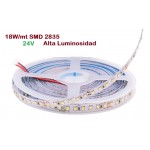 Tira LED 5 mts Flexible 24V 90W 600 Led SMD 2835 IP20 Alta Luminosidad
